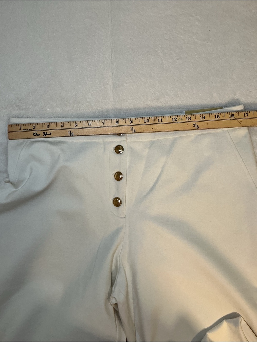 Michael Kors High-Waist Button-Front White Pants - Picture 5 of 7